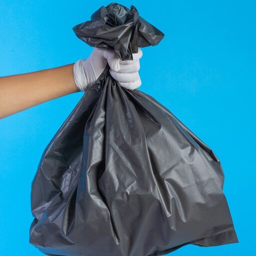 کیسه زباله مشکی بدون دسته درجه 1 سایز 80 در 100 بسته بندی 25 کیلوگرمی