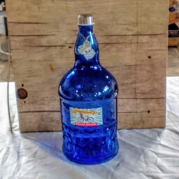 بطری آبی4لیتری دنا کبالتی خورشیدی دست ساز پرس بادی با درب چوب پنبه وارداتی محصولی باکیفیت و بسیار کاربردی 