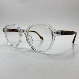عینک بلوکات جنتل مانستر اورجینال GENTELE MONSTER دسته پلنگی فریم شفاف به همراه کاور پارچه ای و دستمال مخصوص رایگان