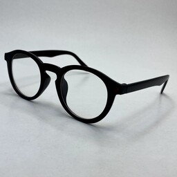 فریم عینک طبی گرد مشکی کد 7887 به همراه کاور پارچه ای و دستمال نانو مخصوص عینک 