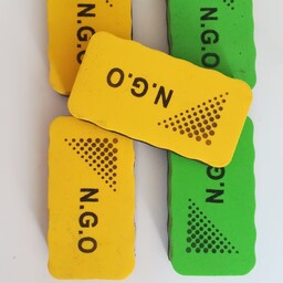 تابلو پاکن نمدی مغناطیسی یا آهنربایی در دو رنگ بندی سبز و زرد مخصوص تابلو وایت برد 