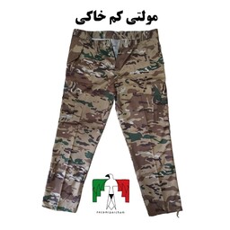 شلوار شش جیب آلفا ایرانی مولتی کم خاکی شلوار چریکی شلوار استتار مردانه 6جیب کوهنوردی شلوار کار شلوار پلنگی ارتشی نظامی