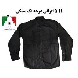 پیراهن تاکتیکال 5.11 مشکی ایرانی درجه یک سه دوخت پیراهن 511 پیراهن نظامی پیراهن کوهنوردی کتان ضخیم پیراهن مردانه محکم
