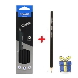 مداد مشکی پیکاسو (بسته 12 عددی به همراه 1 عدد هدیه)