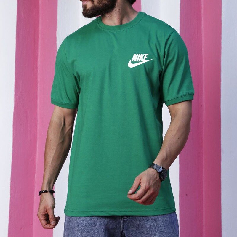 تیشرت اسپرت مردانه و زنانه رنگ سبز مارک نایک Nike یقه گرد 