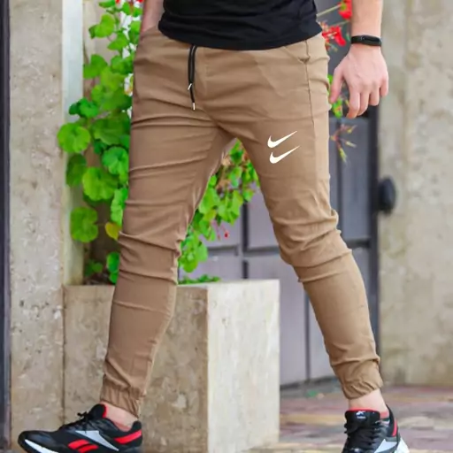 شلوار اسلش بنگال  رنگ شتری مارک دو نایک Nike دمپا و کمر کشی 