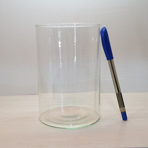 استوانه شیشه ای قطر10 ارتفاع15درجه1(گلدان شیشه ای)(تنگ شیشه ای)(نیلوفر15)