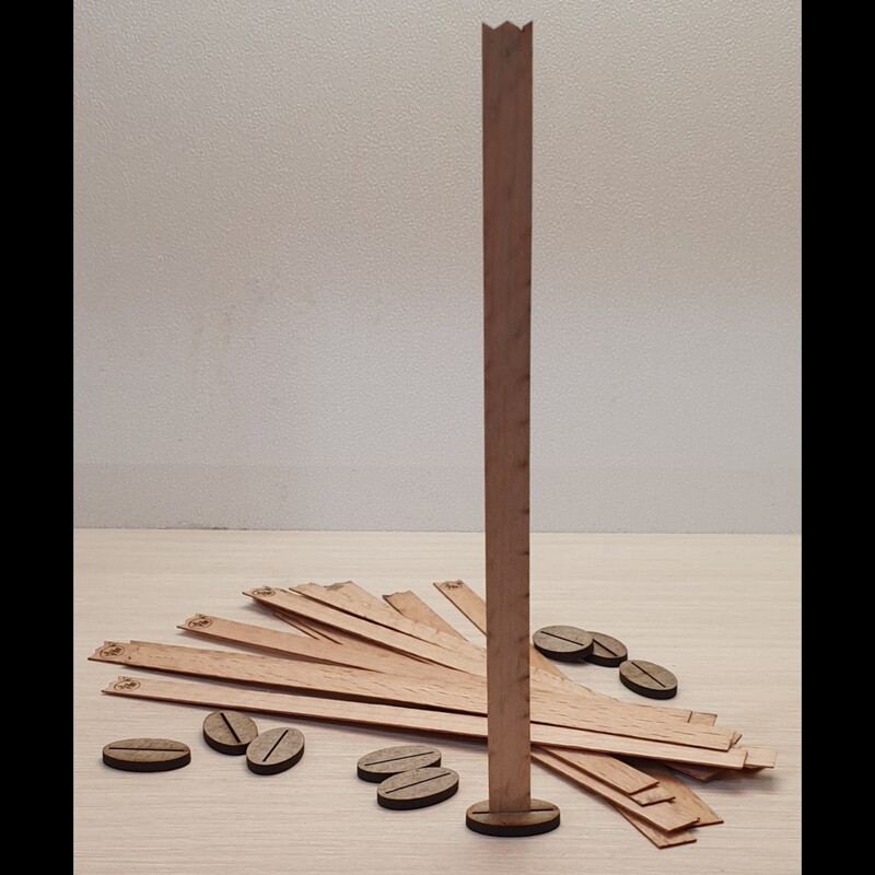 فیتیله چوبی 8میل یک عددی به همراه پایه(فیتیله سلولزی)(فیتیله شمع)