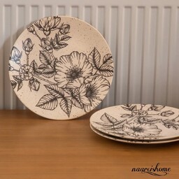 بشقاب سرامیکی طرح گل مشکی برند keramika محصول کشور ترکیه