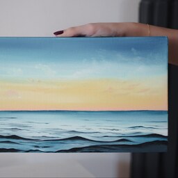 تابلو نقاشی رنگ روغن طرح دریا