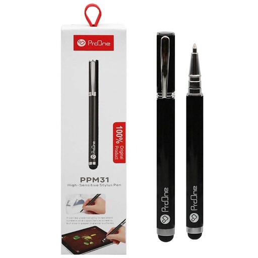 قلم لمسی pro one مدل ppm31 رنگ مشکی مناسب برای انواع تبلت و گوشی ارسال به سراسر ایران 