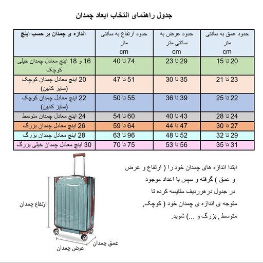 کاور کشی چمدان مدل حروف سایز کوچک