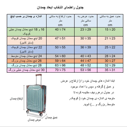 کاور کشسان چمدان مدل آبی سایز متوسط