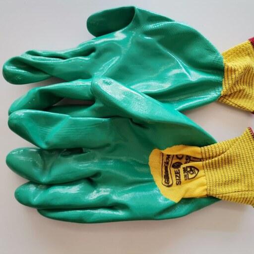 دستکش نیتریل گیلان زرد سبز (قیمت هر جفت)