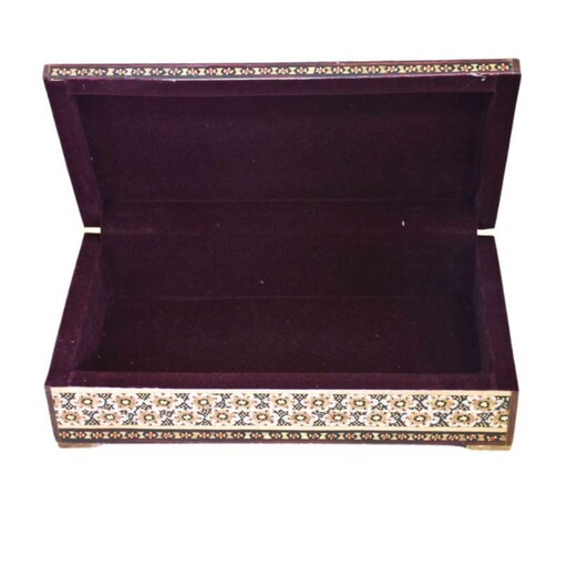 جعبه جواهرات خاتمکاری گل و مرغ