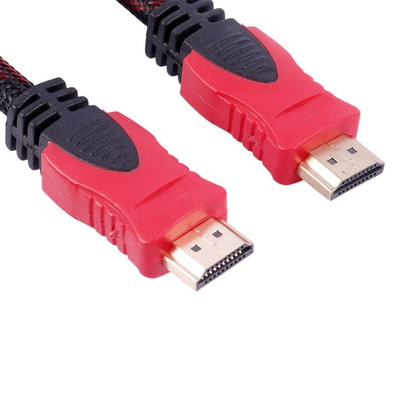 کابل HDMI مدل HDTV CABLE طول 1.5 متر رنگ قرمز بدنه کنفی