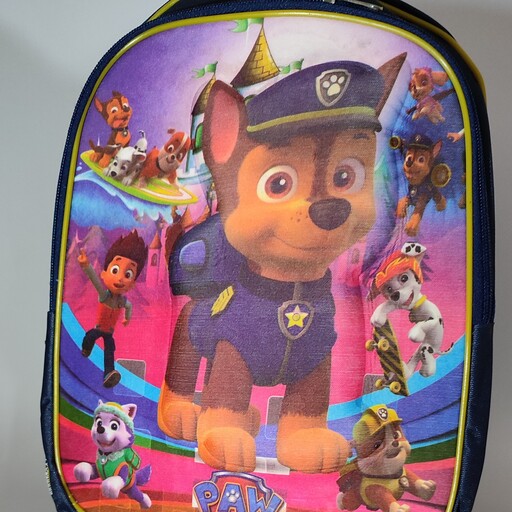 کیف مدرسه سگ های نگهبان با پشتی طبی و عکس برجسته همراه باجاقمقمه ای ارتفاع38cm