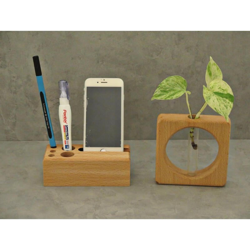 پک هدیه چوبی رستا برند رادین چوب- گلدان و استند گوشی- ارسال رایگان