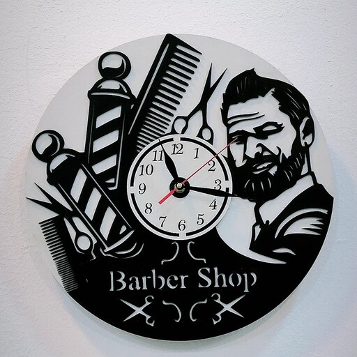 ساعت دیواری آرایشگاه مردانه کد 01