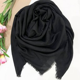 روسری نخی دور ریشه طرح سیاه قلم  بهاره و تابستانه سایز بزرگ و  با کیفیت بالا