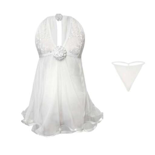 لباس خواب عروس همراه با شورت لامبادا رنگ سفید