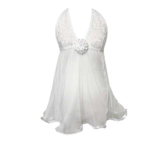 لباس خواب عروس همراه با شورت لامبادا رنگ سفید