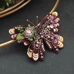 گلسینه جواهردوزی مدل پروانه 
