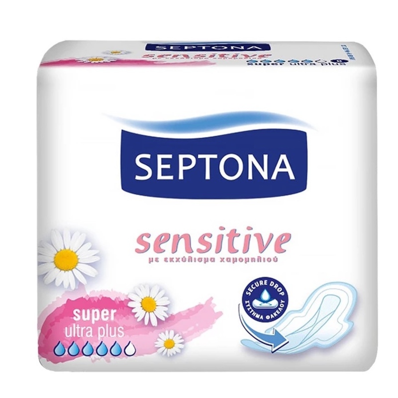نوار بهداشتی  سپتونا super sensitive بسته 8 عددی ساخت یونان 