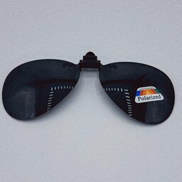 کاور عینک آفتابی مدل خلبانی پلاریزه  مناسب عینک طبی رنگ (مشکی)  