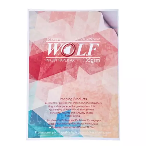 کاغذ گلاسه پشت چسب دار wolf