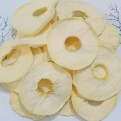 سیب خشک بدون پوست تولید خانگی سیب زرد 100 گرم