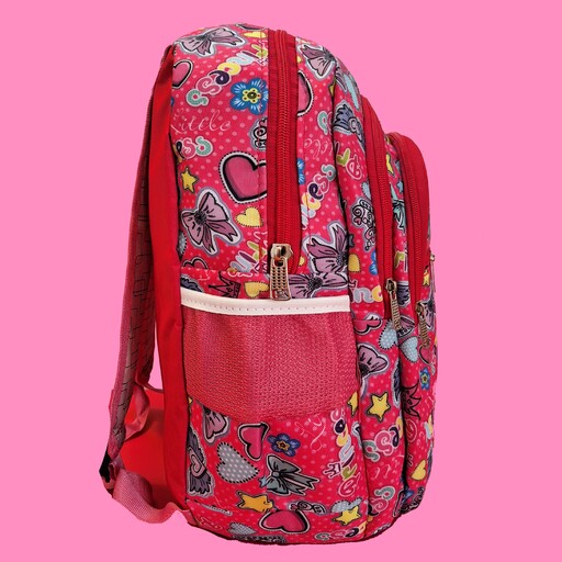کیف مدرسه دبستانی دخترانه طرح فانتزی قلب و پروانه جنس اعلا شیک و جادار به قیمت ویژه