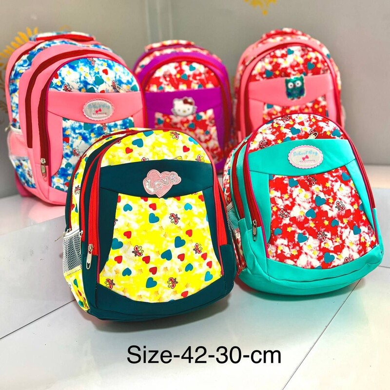 کیف کوله پشتی دخترانه رنگبندی تصویر ابعاد 42 در 30 