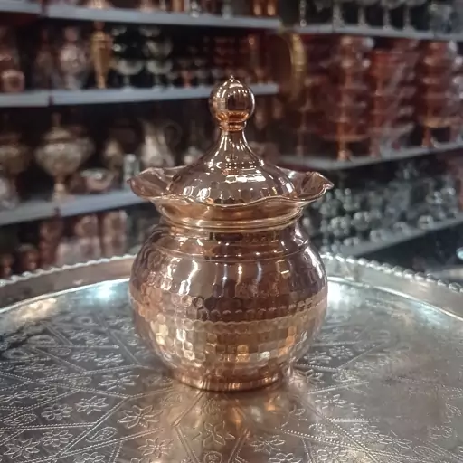 قندان مسی لب چین نانودرجه یک سایز متوسط(برندبیات مرادی زنجان)بدون پایه