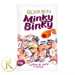 شکلات پذیرایی مینکی بینکی روشن با مغز ژله ای یک کیلویی minky binky

