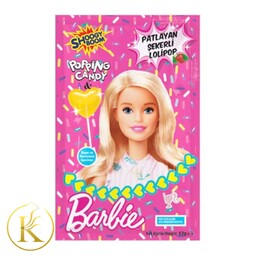 آبنبات چوبی به همراه آبنبات جرقه ای مدل باربی با طعم توت فرنگی 12 گرم barbie

