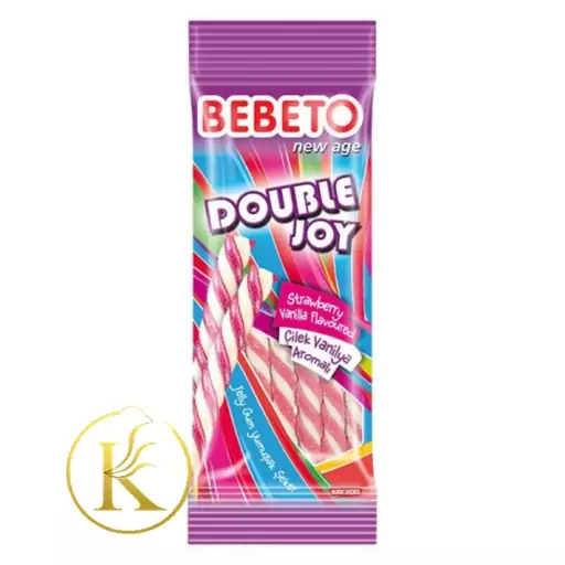 پاستیل پیچی دابل جوی ببتو با طعم توت فرنگی (75 گرم) bebeto 

