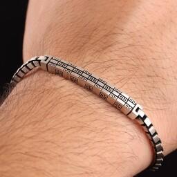 دستبند نقره مردانه اسپرت ایتالیا سبک آنتیک 