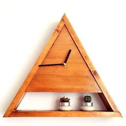 ساعت چوبی طرح مثلث 30 سانتی