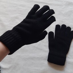 دستکش زمستانه  بافت مشکی 