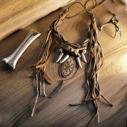 گردنبند چوب عاج و چرم طبیعی نماد اسکاندیناوی