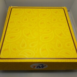 جعبه مقوایی طرح بته جقه رنگ زرد