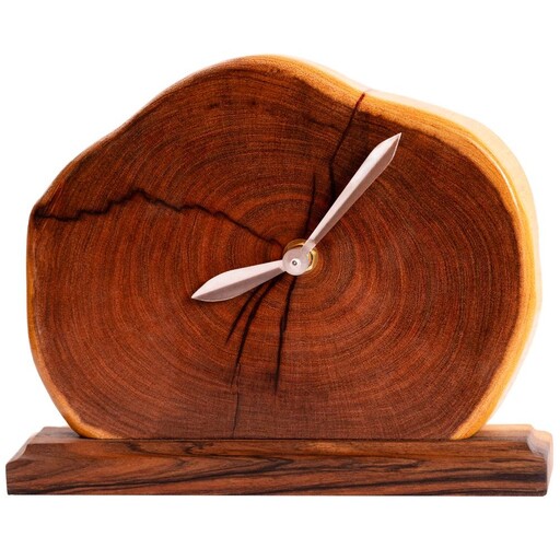 ساعت رومیزی خاص و دستساز با چوب کمیاب کهور
