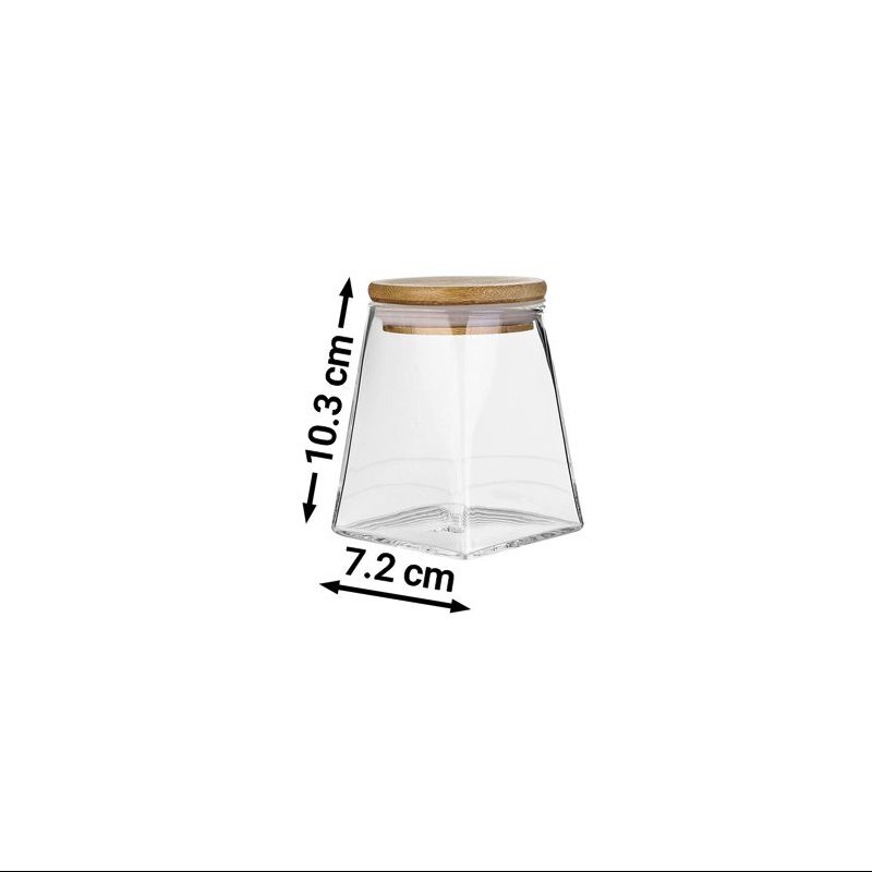 بانکه (جا حبوباتی) 1 عددی بامبو شیشه ای پیرکس  مدل  H10.3 کد Gw90305006
