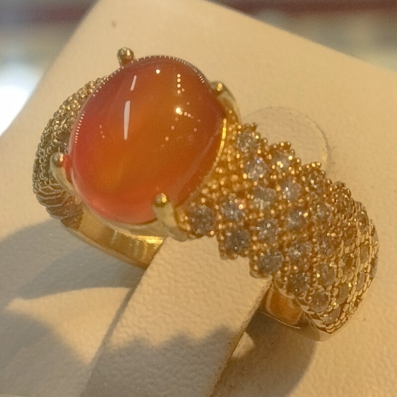 انگشتر طلا روس زنانه سنگ عقیق خراسان اصلی رنگ ثابت قابل سایز شدن کد6