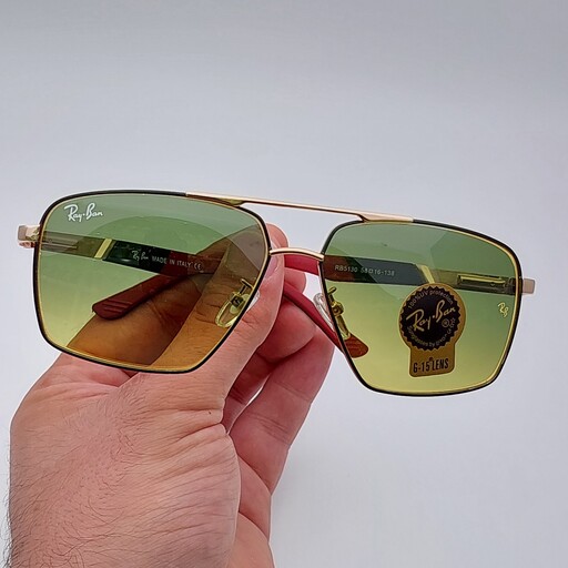عینک آفتابی مردانه ریبن عدسی شیشه درجه یک رنگ عدسی سبز چمنی ارسال رایگان