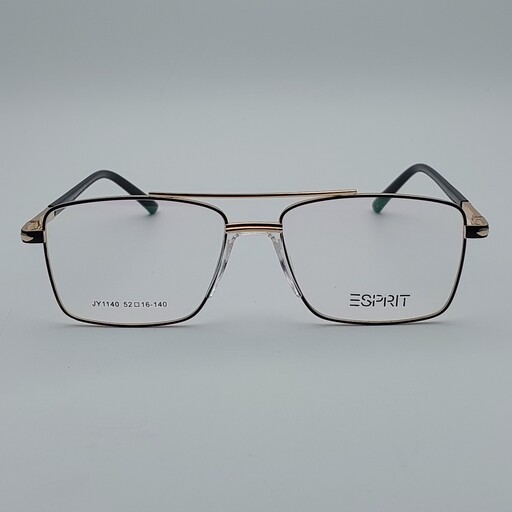 فریم عینک طبی مردانه فلزی برند اسپریت درجه یک رنگ مشکی طلایی ارسال رایگان
