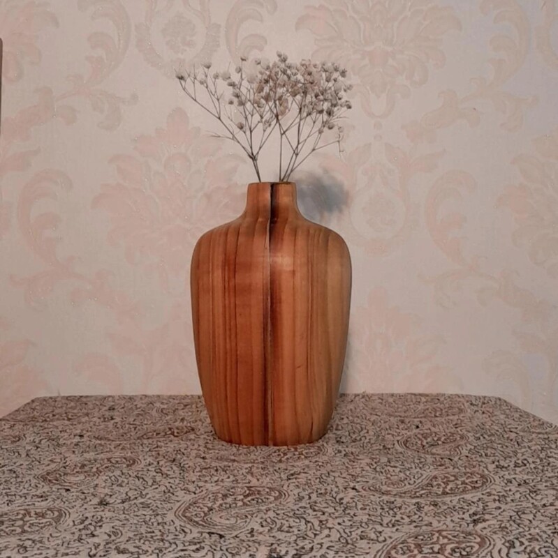 گلدان چوبی شیک ابعاد17در10سانتی متری