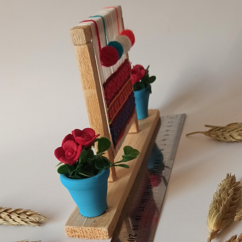 دار قالیچه صنایع دستی   سنتی گلیم با گلدان خمیر ایتالیایی