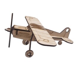 پازل سه بعدی چوبی هواپیما ملخی کوچک  با جزییات و زیبا محکم و سبک